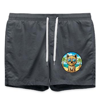 Cairn Terrier Chien Race Dessin Animé Lunettes De Soleil Plage - Short de bain - charbon - Devant - AI Model Male 185 light (185cm)