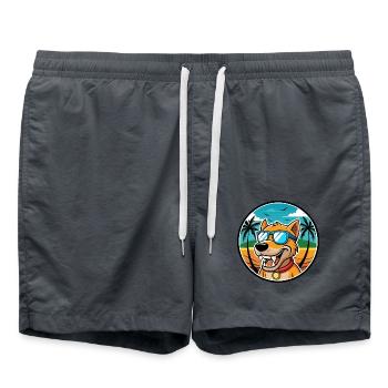 Bruno Jura Hound Dog Breed Cartoon Sunglass Beach - Swim Trunks - anthracite - Front - AI Model Male 185 light (185cm)