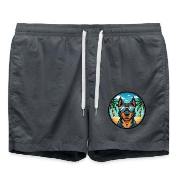 Beauceron Hunderasse Cartoon Sonnenbrille Strand - Badeshorts - Anthrazit - Vorne - AI Model Male 185 light (185cm)