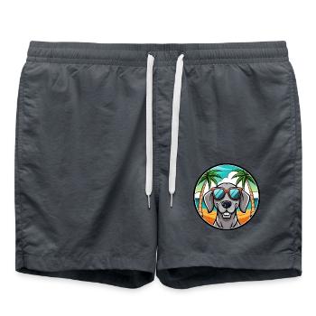 Weimaraner Hund Rasse Cartoon Sonnenbrille Strand - Badeshorts - Anthrazit - Vorne - AI Model Male 185 light (185cm)