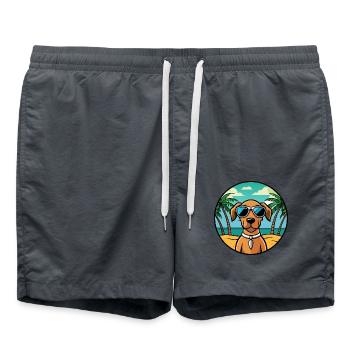 Vizsla Dog Breed Cartoon Sunglasses Beach - Swim Trunks - anthracite - Front - AI Model Male 185 light (185cm)