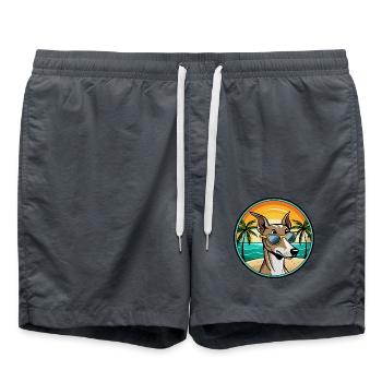 Polnischer Windhund Hund Rasse Cartoon Sonnenbrille Strand - Badeshorts - Anthrazit - Vorne - AI Model Male 185 light (185cm)