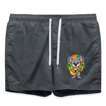 Funny Koala Cartoon Summer Beach Sunglasses Guitar - Swim Trunks - anthracite - Front - AI Model Male 185 light (185cm)