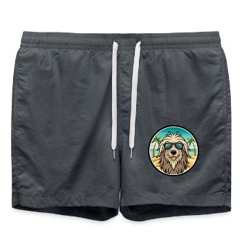 Bergamasco Chien Race Dessin Animé Lunettes De Soleil Plage - Short de bain - charbon - Devant - AI Model Male 185 light (185cm)