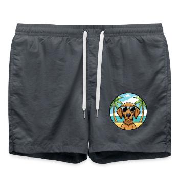 Vizsla à poil dur race de chien dessin animé lunettes de soleil plage - Short de bain - charbon - Devant - AI Model Male 185 light (185cm)