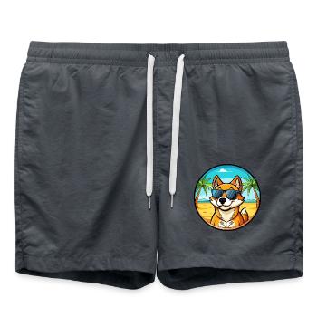 Lunettes de soleil de dessin animé de race de chien chantant de Nouvelle-Guinée - Short de bain - charbon - Devant - AI Model Male 185 light (185cm)