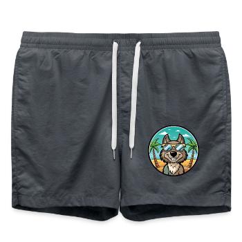 Munsterlander Dog Breed Cartoon Sunglasses Beach - Swim Trunks - anthracite - Front - AI Model Male 185 light (185cm)