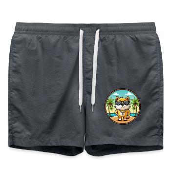 Milieu Asiatique Ovtcharka Chien Race Dessin Animé Plage - Short de bain - charbon - Devant - AI Model Male 185 light (185cm)
