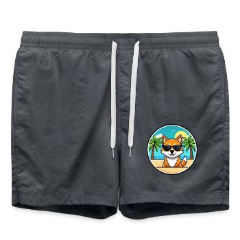 Koreanische Jindo Hunderasse Cartoon Sonnenbrille Strand - Badeshorts - Anthrazit - Vorne - AI Model Male 185 light (185cm)