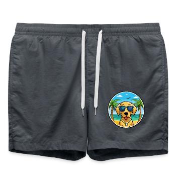 Labrador Dog Breed Cartoon Sunglasses Beach - Swim Trunks - anthracite - Front - AI Model Male 185 light (185cm)