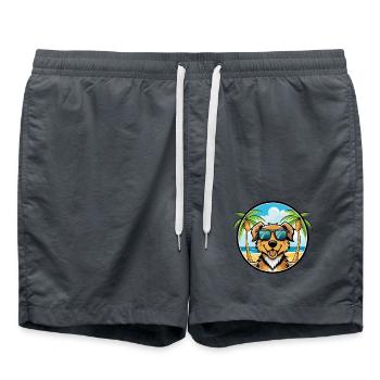 Hovawart Chien Race Dessin Animé Lunettes de Soleil Plage - Short de bain - charbon - Devant - AI Model Male 185 light (185cm)