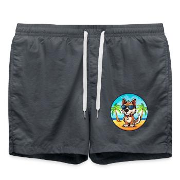 Hamiltonstovare Dog Breed Cartoon Sunglasses Beach - Swim Trunks - anthracite - Front - AI Model Male 185 light (185cm)