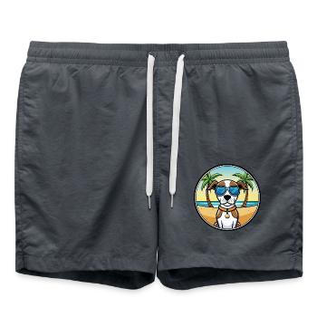 Burgos Pointer Dog Breed Cartoon Sunglasses Beach - Swim Trunks - anthracite - Front - AI Model Male 185 light (185cm)