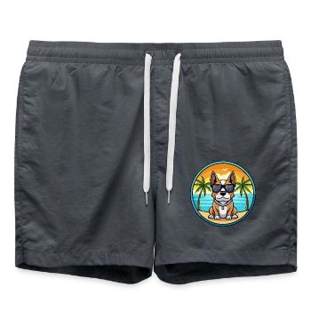 Braque Auvergne Chien Race Dessin Animé Lunettes de Soleil Plage - Short de bain - charbon - Devant - AI Model Male 185 light (185cm)