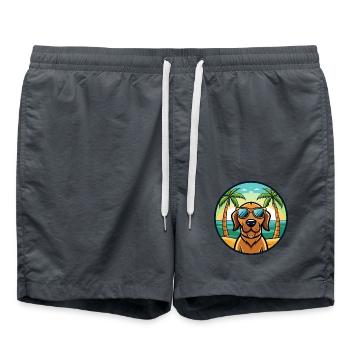 Bloodhound Chien Race Dessin Animé Lunettes De Soleil Plage - Short de bain - charbon - Devant - AI Model Male 185 light (185cm)