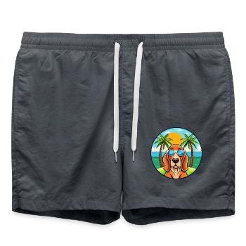 Basset Fauve De Bretagne Race De Chien Cartoon Plage - Short de bain - charbon - Devant - AI Model Male 185 light (185cm)