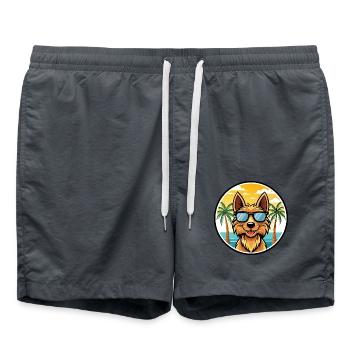 Australian Terrier Dog Breed Cartoon Sunglasses - Swim Trunks - anthracite - Front - AI Model Male 185 light (185cm)