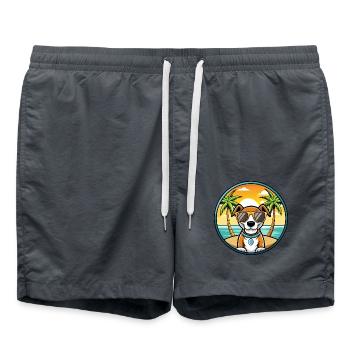 Ariege Pointer Hund Rasse Cartoon Sonnenbrille Strand - Badeshorts - Anthrazit - Vorne - AI Model Male 185 light (185cm)