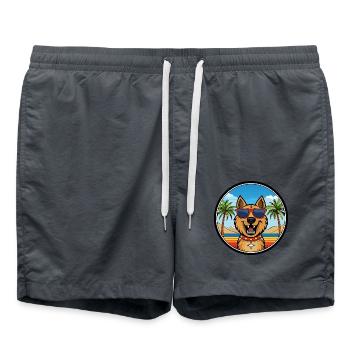Armenian Gampr Dog Breed Cartoon Sunglasses Beach - Swim Trunks - anthracite - Front - AI Model Male 185 light (185cm)
