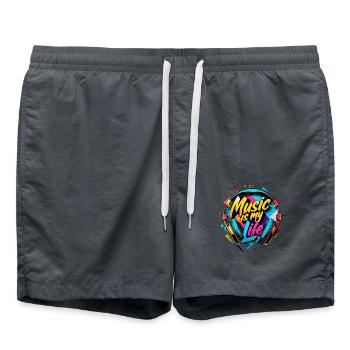 Music is my Life - Badeshorts - Anthrazit - Vorne - AI Model Male 185 light (185cm)
