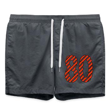 ANNIVERSARY. HAPPY BIRTHDAY. HAPPY BIRTHDAY. - Swim Trunks - anthracite - Front - AI Model Male 185 light (185cm)