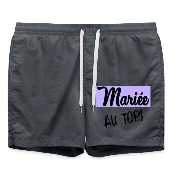 FUTURE MARIEE. EVJF. MARIEE - Short de bain - charbon - Devant - AI Model Male 185 light (185cm)
