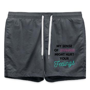 My Sense of humor might hurt your Feelings - Badeshorts - Anthrazit - Vorne - AI Model Male 185 light (185cm)