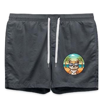 Européen Birman Race Dessin Animé Lunettes De Soleil Plage - Short de bain - charbon - Devant - AI Model Male 185 light (185cm)