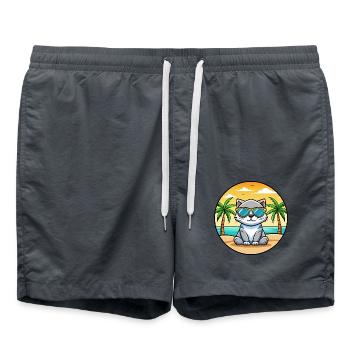Schottische Falte Katzenrasse Cartoon Sonnenbrille Strand - Badeshorts - Anthrazit - Vorne - AI Model Male 185 light (185cm)