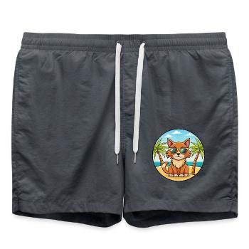 Havana Brown Cat Breed Cartoon Sunglasses Beach - Swim Trunks - anthracite - Front - AI Model Male 185 light (185cm)