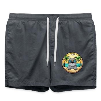 Siegel Lustige Cartoon Sommer Strand Sonnenbrille Aufkleber - Badeshorts - Anthrazit - Vorne - AI Model Male 185 light (185cm)