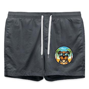 Rottweiler Dog Cartoon Summer Beach Sunglasses - Swim Trunks - anthracite - Front - AI Model Male 185 light (185cm)