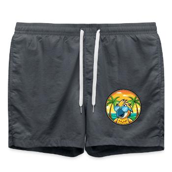 Perroquet Drôle Dessin Animé Plage Été Lunettes De Soleil Cool - Short de bain - charbon - Devant - AI Model Male 185 light (185cm)