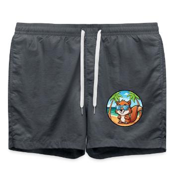 Écureuil Drôle Dessin Animé Plage Été Lunettes de soleil - Short de bain - charbon - Devant - AI Model Male 185 light (185cm)