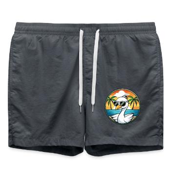 Schwan Lustige Cartoon Sommer Strand Sonnenbrille Aufkleber - Badeshorts - Anthrazit - Vorne - AI Model Male 185 light (185cm)