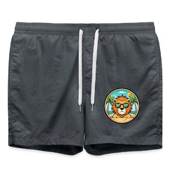 Lion Funny Cartoon Summer Beach Sunglasses Sticker - Swim Trunks - anthracite - Front - AI Model Male 185 light (185cm)