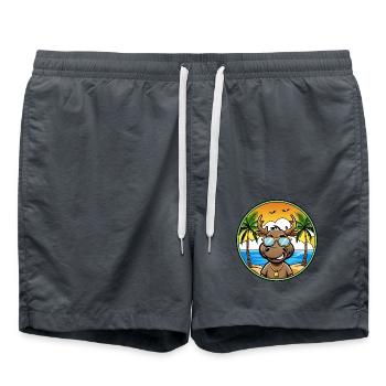 Elch Lustige Cartoon Sommer Strand Sonnenbrille Cool - Badeshorts - Anthrazit - Vorne - AI Model Male 185 light (185cm)