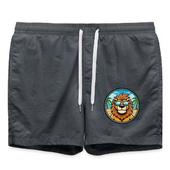 Lion Funny Cartoon Summer Beach Sunglasses Sticker - Swim Trunks - anthracite - Front - AI Model Male 185 light (185cm)