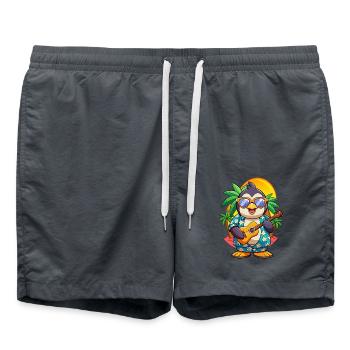 Lustige Pinguin Sommer Strand Sonnenbrille Hawaiianisch - Badeshorts - Anthrazit - Vorne - AI Model Male 185 light (185cm)
