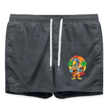 Drôle de perroquet d’été plage lunettes de soleil hawaïenne - Short de bain - charbon - Devant - AI Model Male 185 light (185cm)