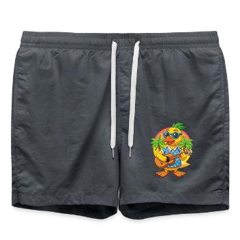 Lustige Ente Cartoon Sommer Strand Sonnenbrille Gitarre - Badeshorts - Anthrazit - Vorne - AI Model Male 185 light (185cm)