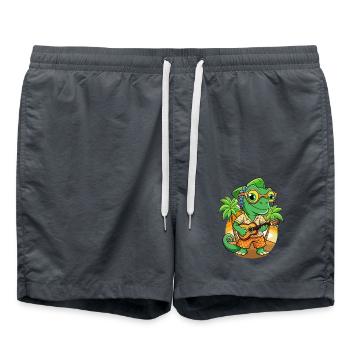 Lustige Chamäleon Cartoon Sommer Strand Sonnenbrille - Badeshorts - Anthrazit - Vorne - AI Model Male 185 light (185cm)