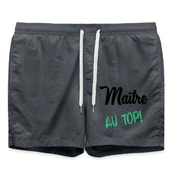 MASTER. MISTRESS. THANK YOU - Swim Trunks - anthracite - Front - AI Model Male 185 light (185cm)