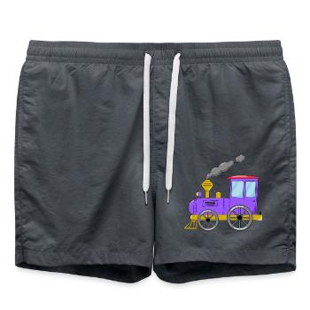 Train pour enfants chemin de fer violet - Short de bain - charbon - Devant - AI Model Male 185 light (185cm)