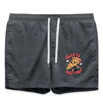 Slice To Meet You! - Swim Trunks - anthracite - Front - AI Model Male 185 light (185cm)