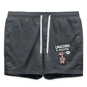 Licorne déguisée - Short de bain - charbon - Devant - AI Model Male 185 light (185cm)