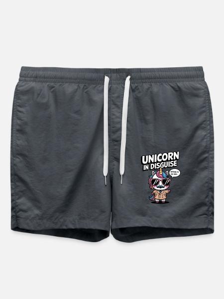 Unverkleidetes Einhorn - Badeshorts - Anthrazit