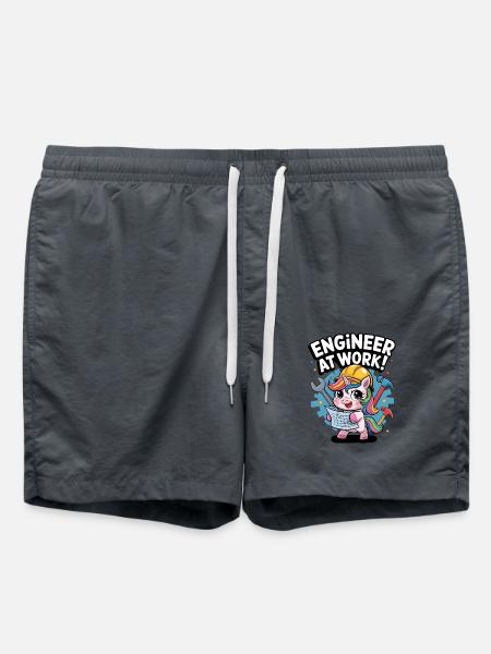 Engineer At Work! - Swim Trunks - anthracite