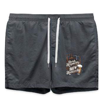 Drink Responsibly, Brew Recklessly - Swim Trunks - anthracite - Front - AI Model Male 185 light (185cm)