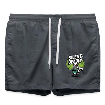 Silent But Deadly - Swim Trunks - anthracite - Front - AI Model Male 185 light (185cm)